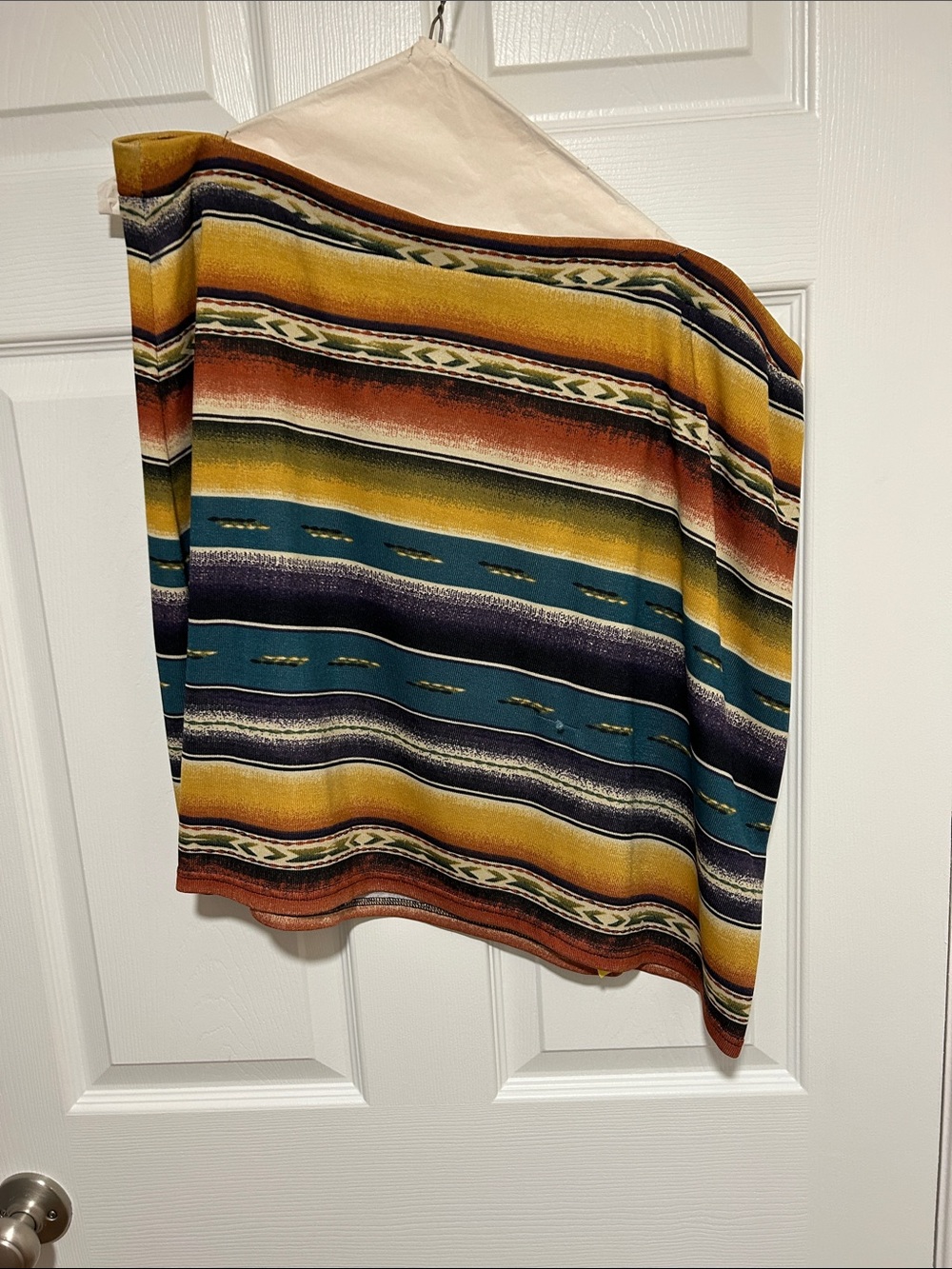 Double D Ranch Southwestern Stripe Mini Skirt - Mustard, Teal, Rust, Navy